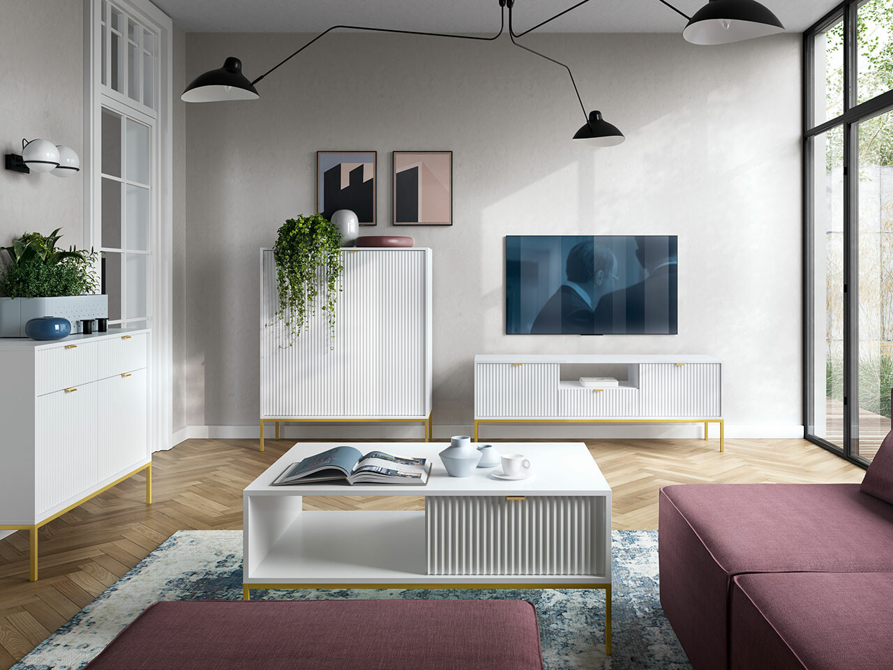 Nappali szett Lima L106 (Fehér + Aranysárga)