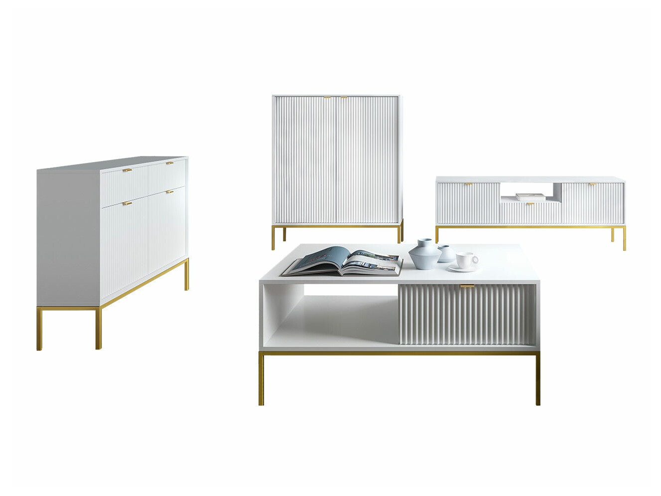 Nappali szett Lima L106 (Fehér + Aranysárga)