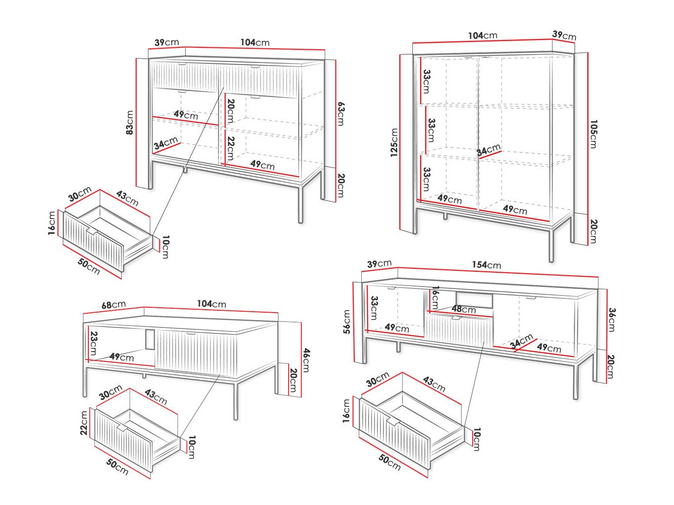 Nappali szett Lima L106 (Fehér + Aranysárga)