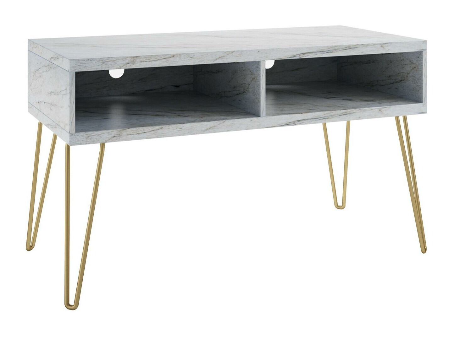 TV-állvány Tulsa 559 (Fehér márvány + Aranysárga)