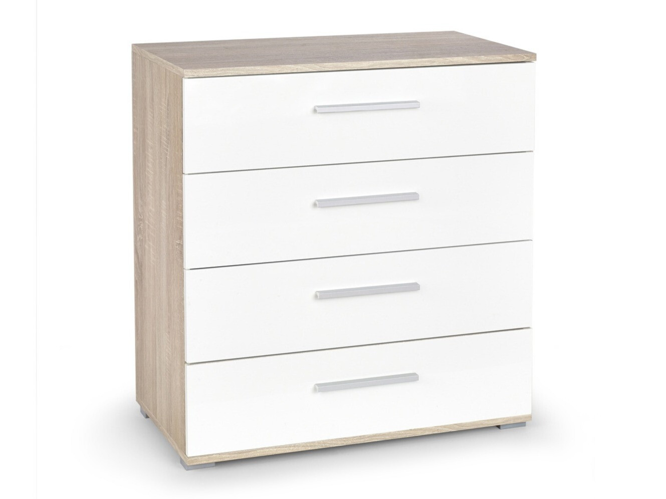 Komód Cirveso 102 (Sonoma tölgy + Fényes fehér)