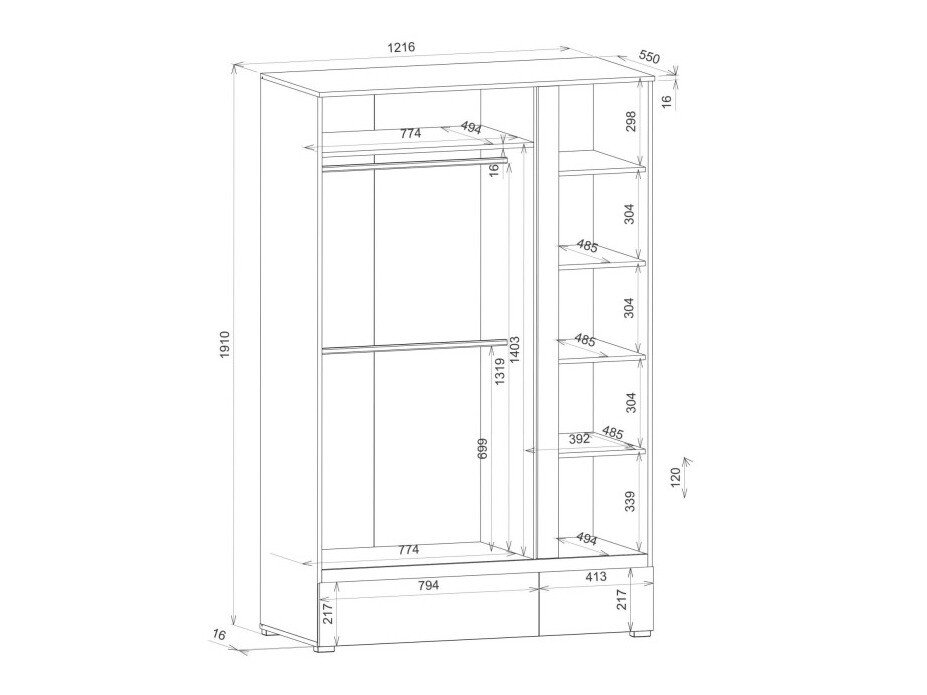 Gardróbszekrény Findlay R121