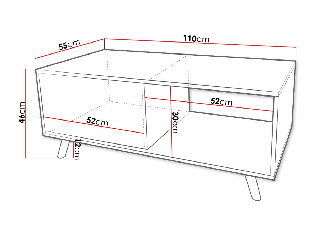 Dohányzóasztal Merced 130 (Fehér)