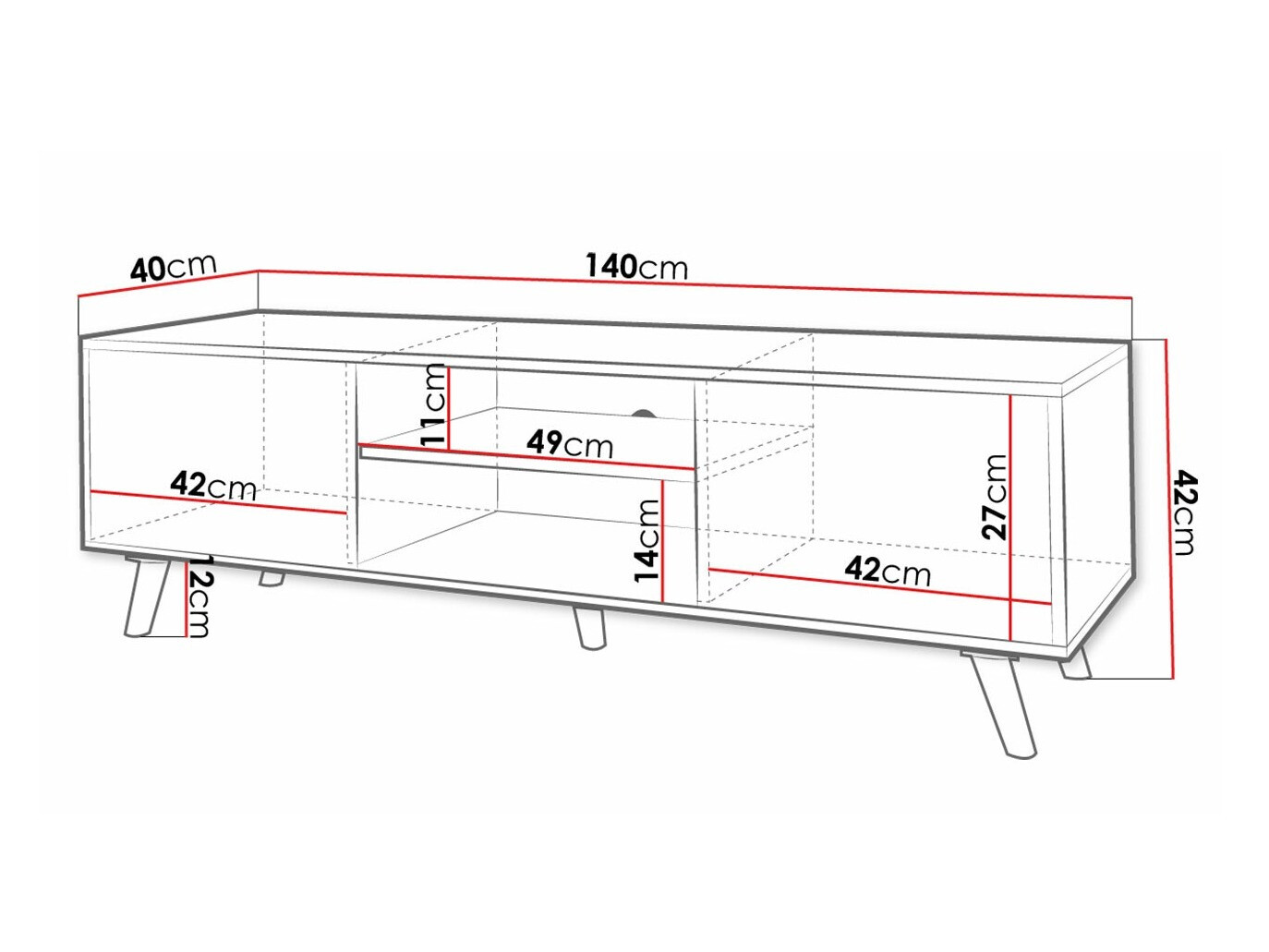TV-állvány Merced 128 (Fehér)