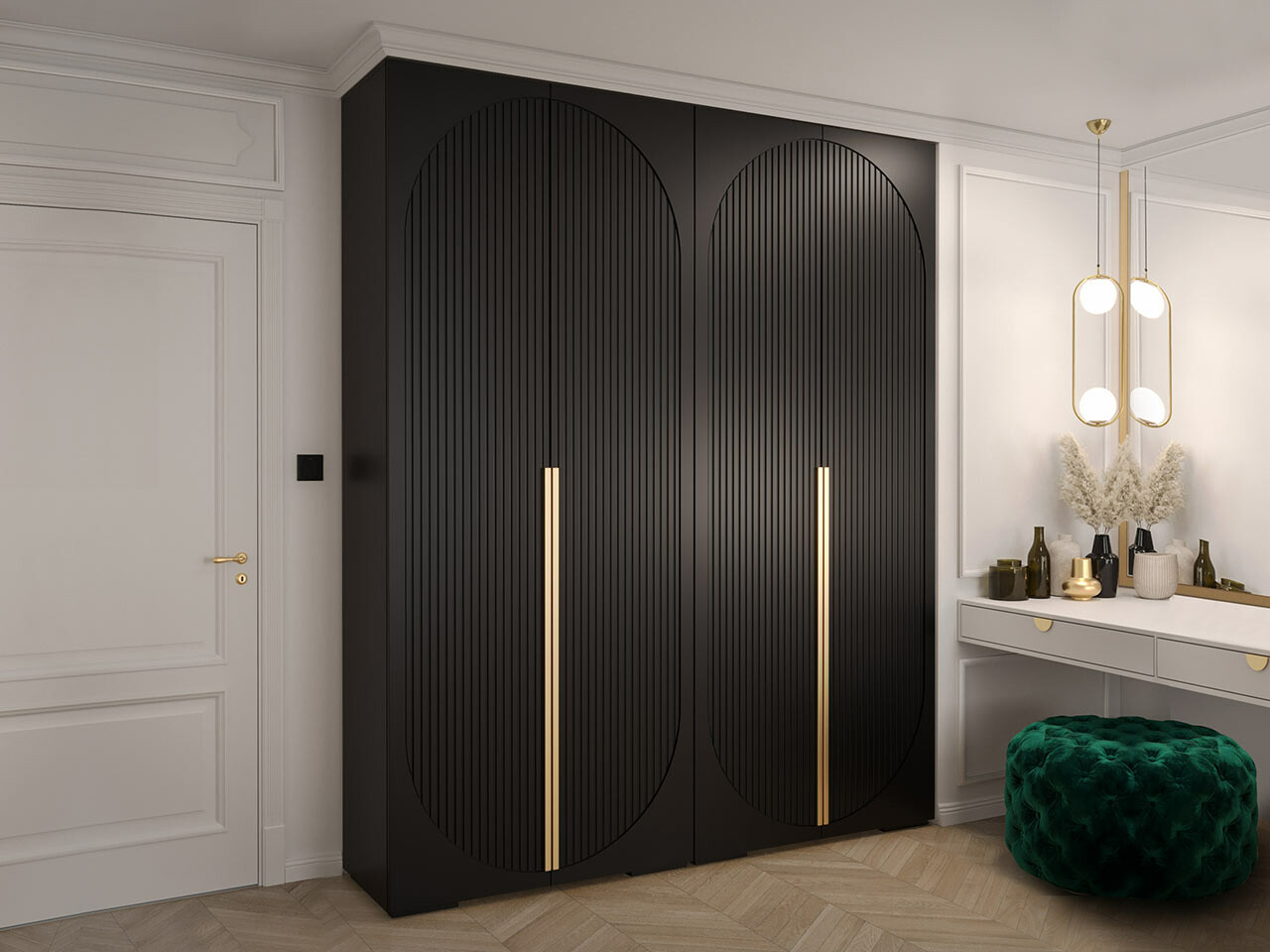 Gardróbszekrény Hartford 414 (Fekete)