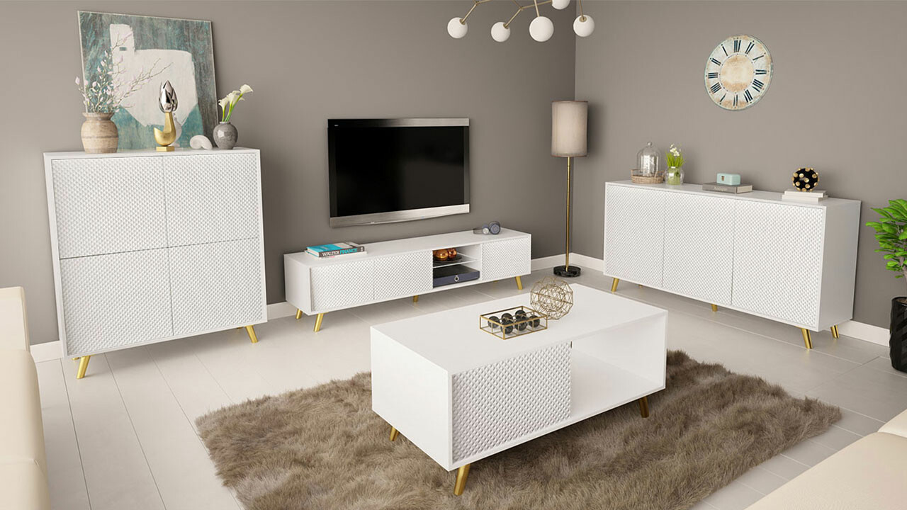 Nappali szett Merced 134 (Fehér)