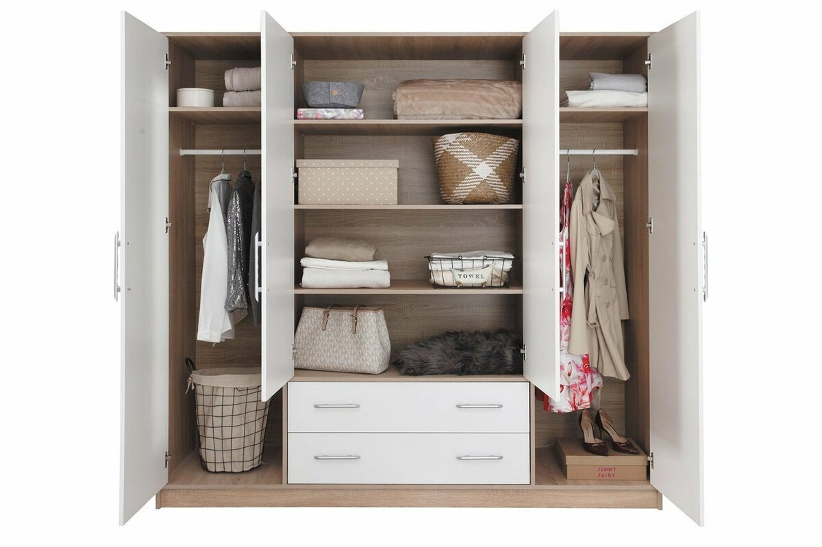 Gardróbszekrény Cavmero 101 (Sonoma tölgy + Fehér)