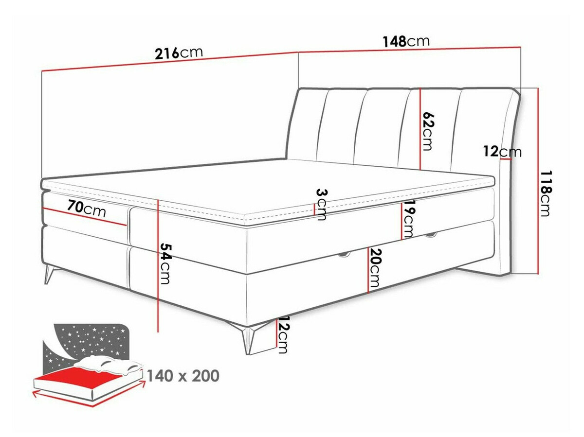 Kontinentális ágy ComfiDream Onauna (Fresh 13)