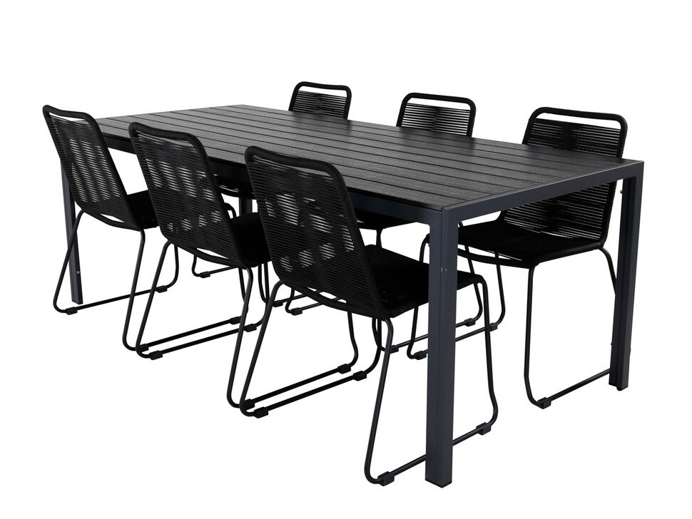 Asztal és szék garnitúra Dallas 3860 (Fekete)