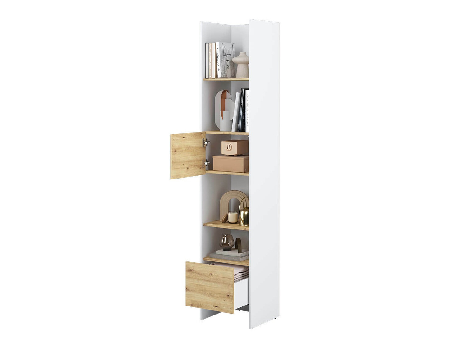 Könyvespolc Concept Pro Lenart VI (Fehér + Artisan tölgy)