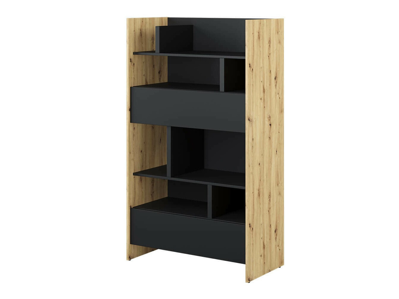 Könyvespolc Concept Pro Lenart X (Artisan tölgy + Fekete)