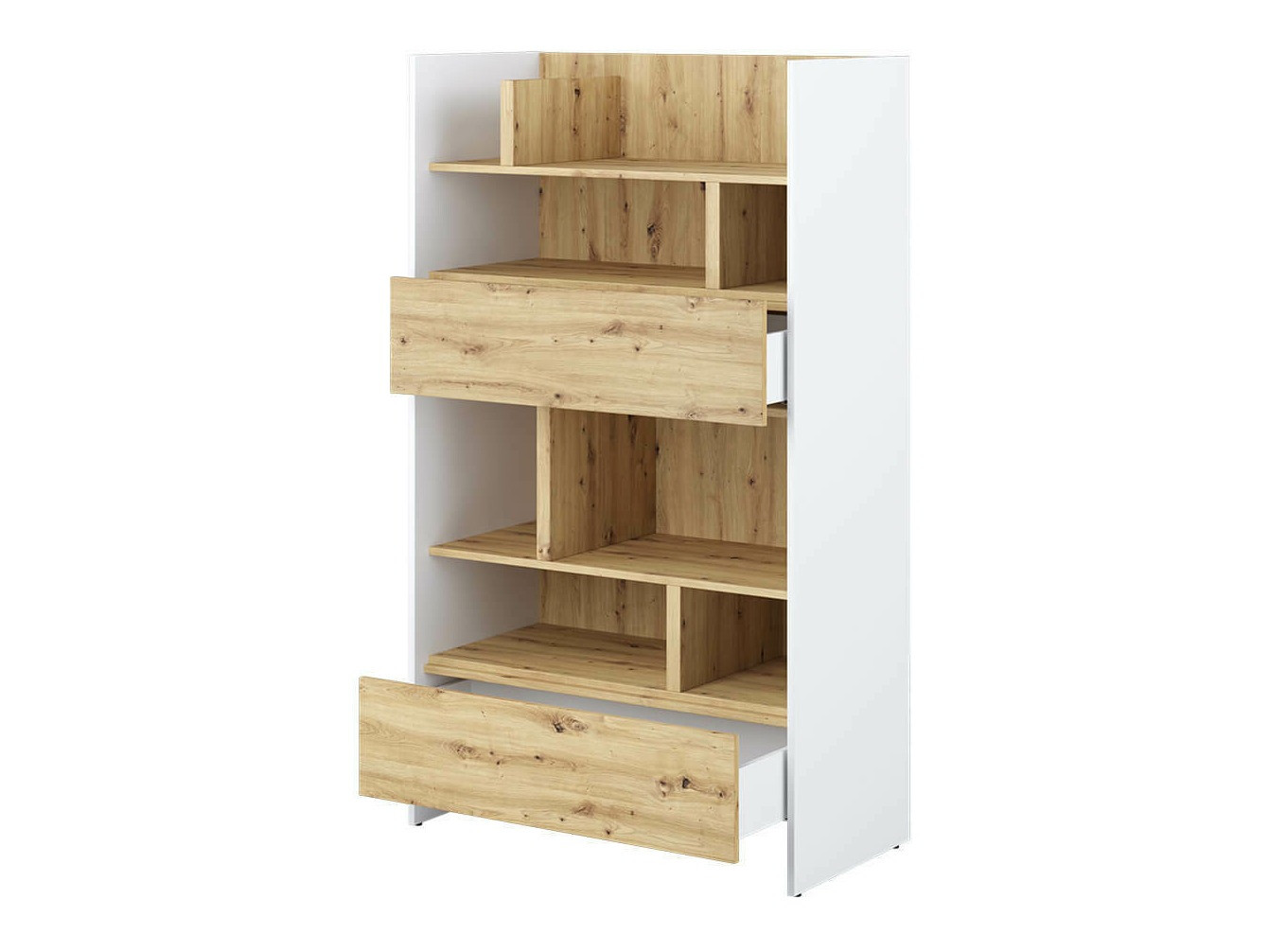 Könyvespolc Concept Pro Lenart X (Fehér + Artisan tölgy)