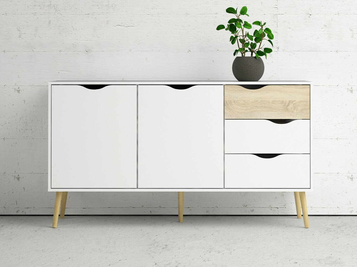 Komód Tustin P101 (Fehér + Tölgy)