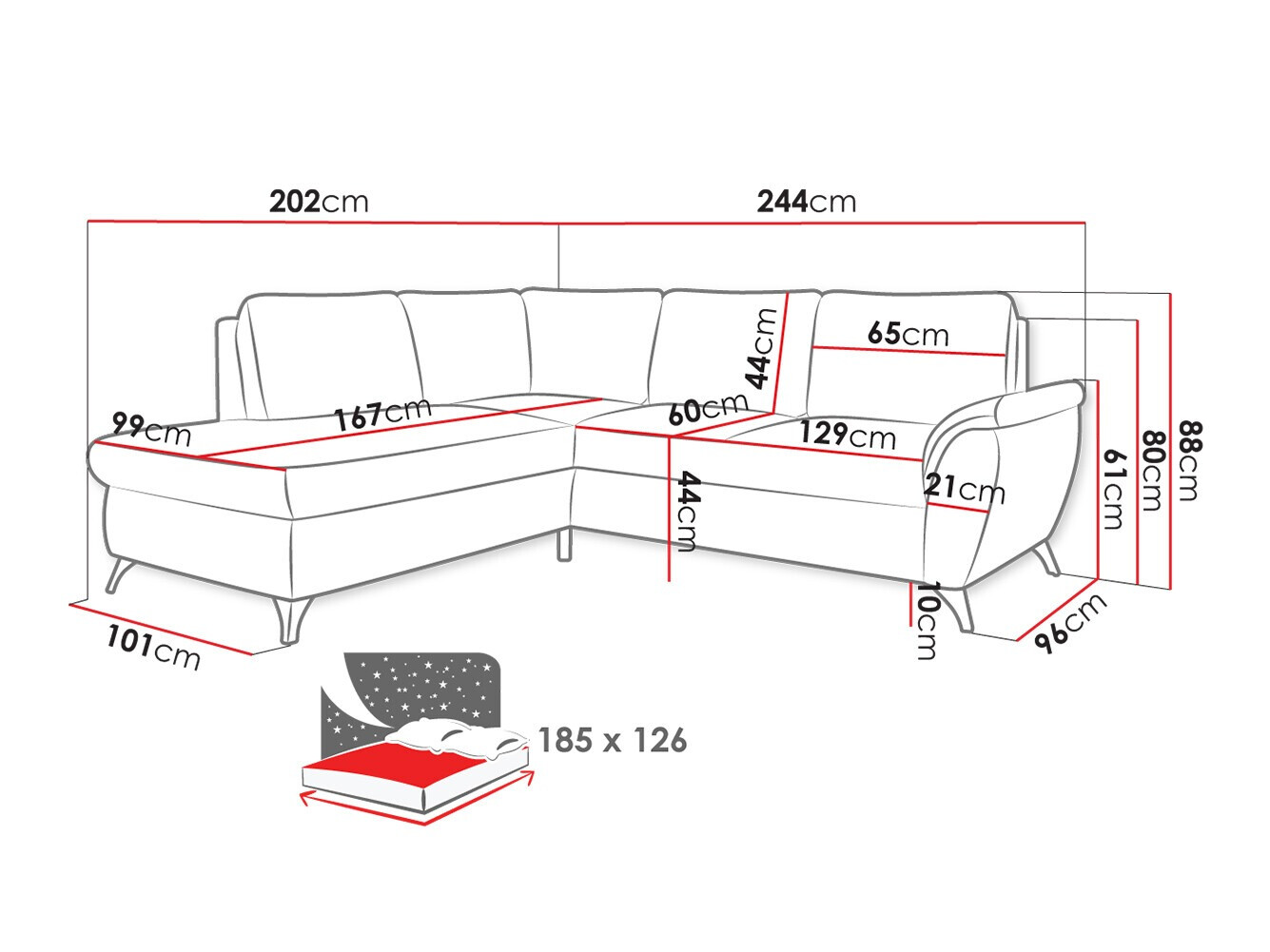 Sarokkanapé Lincoln 174 (Barrel 48)