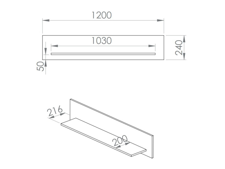 Fali polc Flonovu 107 (Sötétkék)