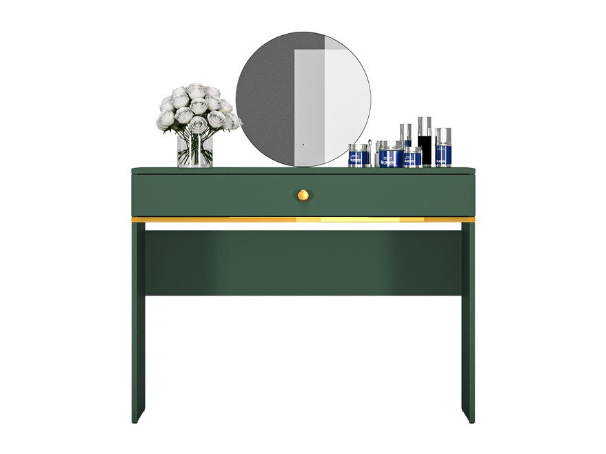 Fésülködő asztal Flonovu 108 (Sötétzöld + Aranysárga)