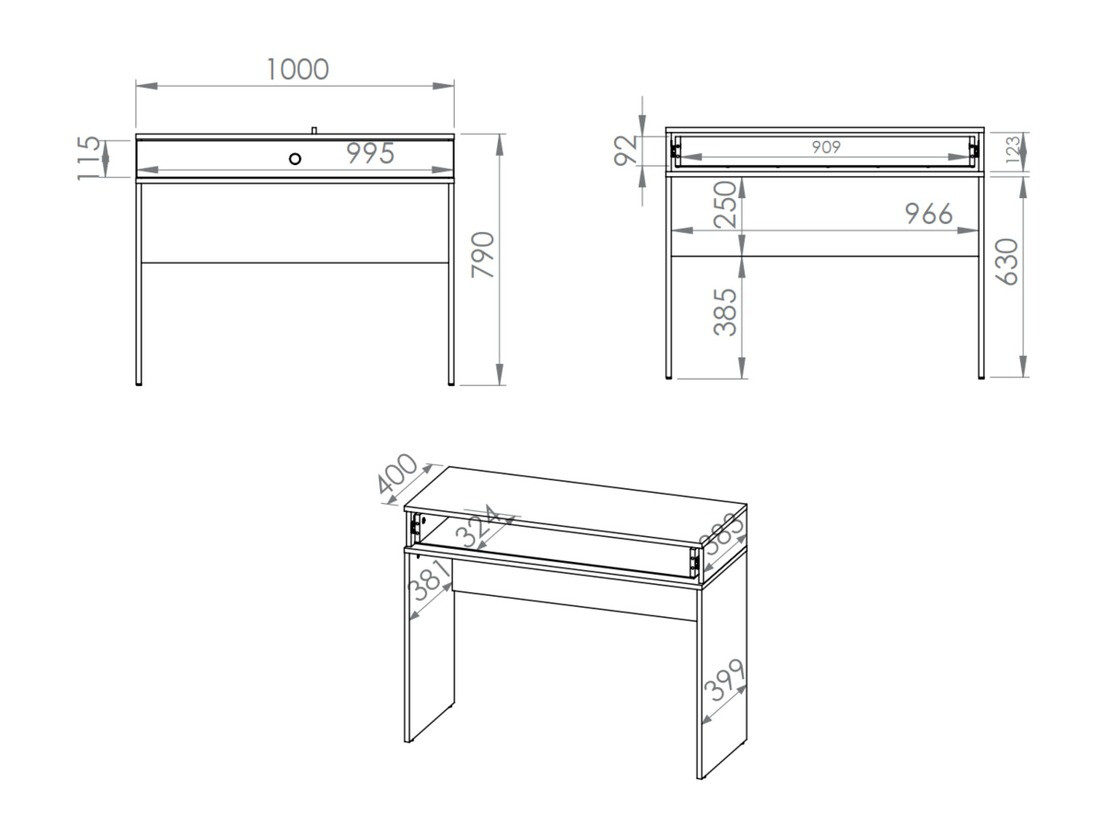 Fésülködő asztal Flonovu 108 (Sötétzöld + Aranysárga)