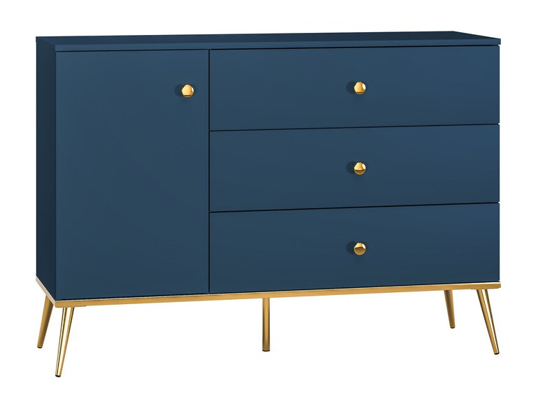 Komód Flonovu 103 (Sötétkék + Aranysárga)