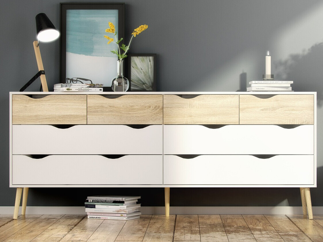 Komód Tustin P116 (Fehér + Tölgy)