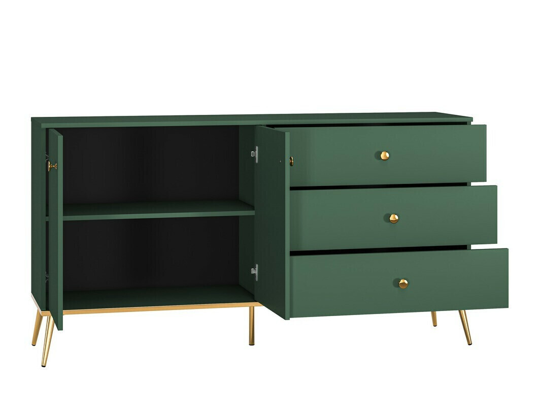 Nappali szett Flonovu 109 (Sötétzöld + Aranysárga)