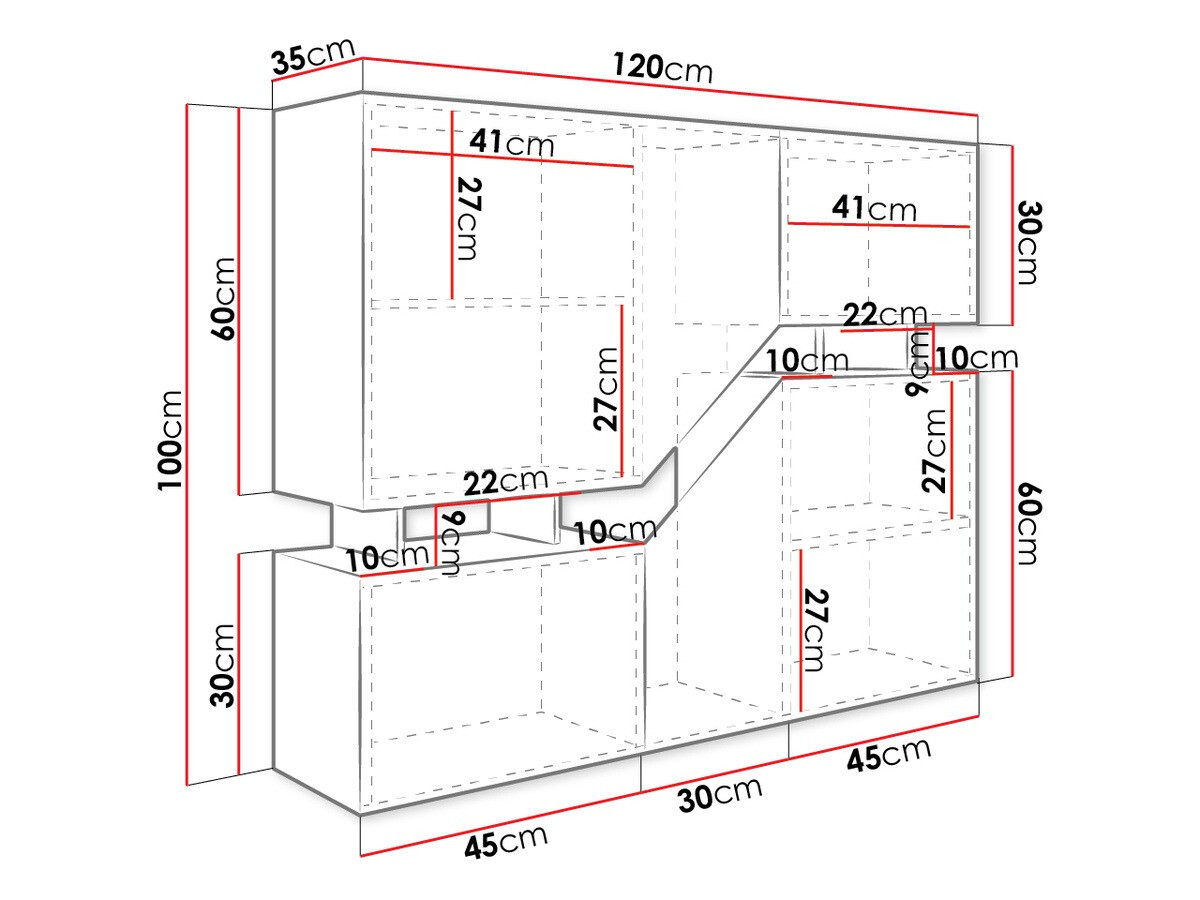 Szekrény Comfivo Daldune (Wotan tölgy + Antracit)