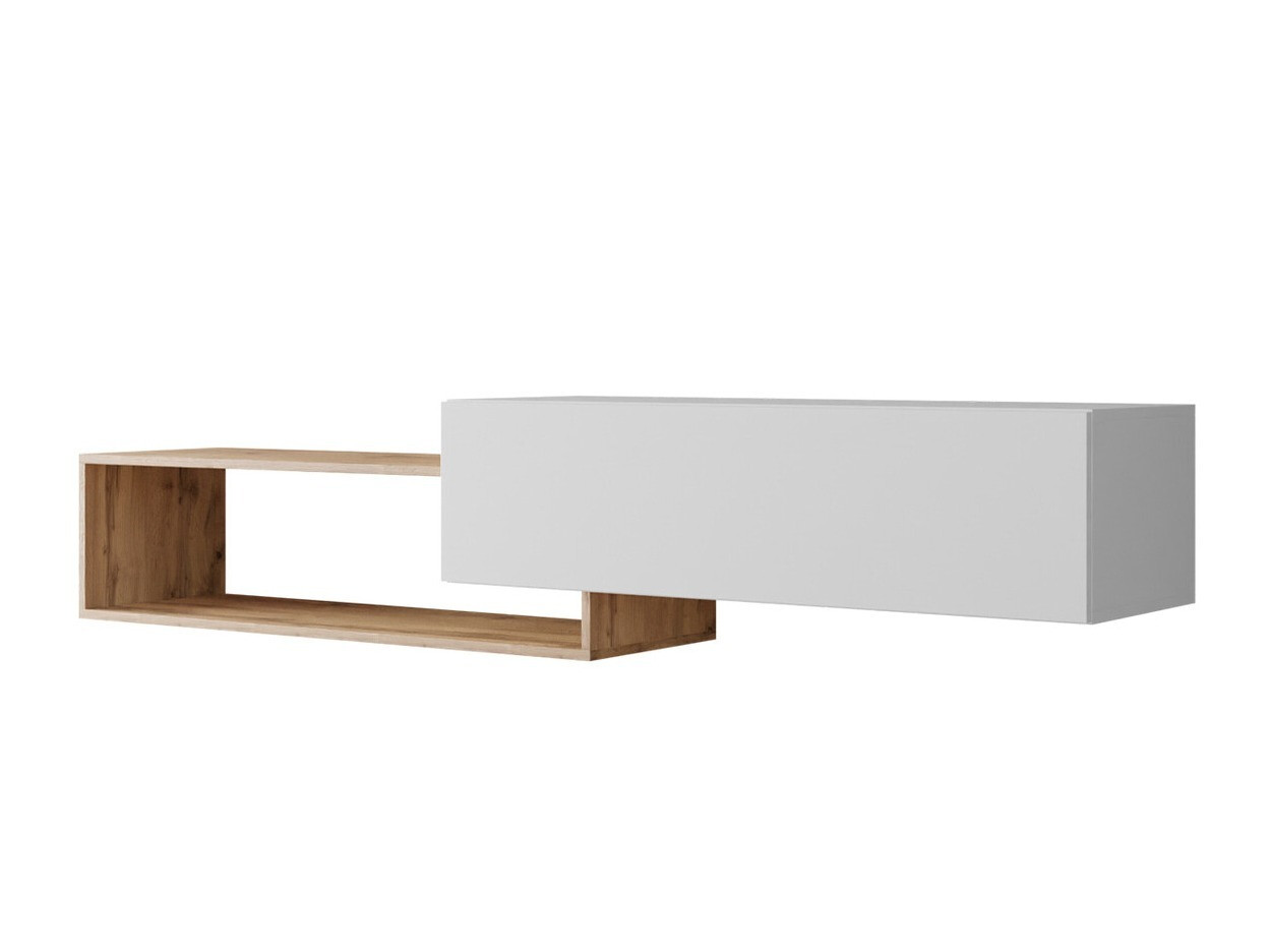 TV-állvány Pinos (Fehér + Wotan tölgy)