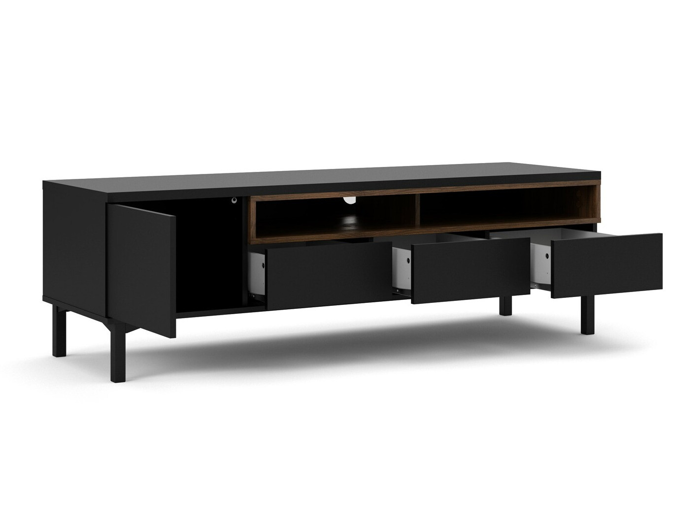 TV-állvány Tustin 168 (Fekete + Dió)