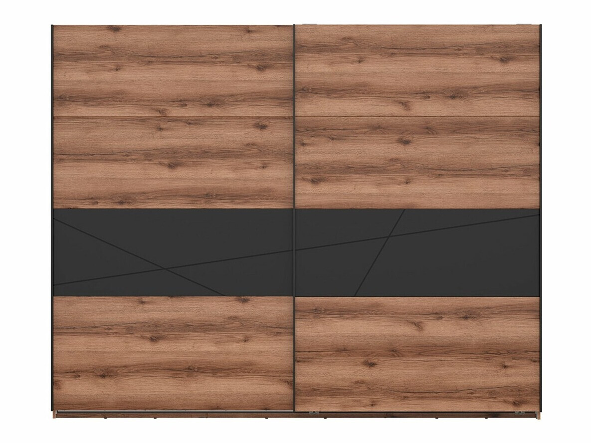 Gardróbszekrény Fivale 124 (Sötét delanói tölgy + Matt fekete)