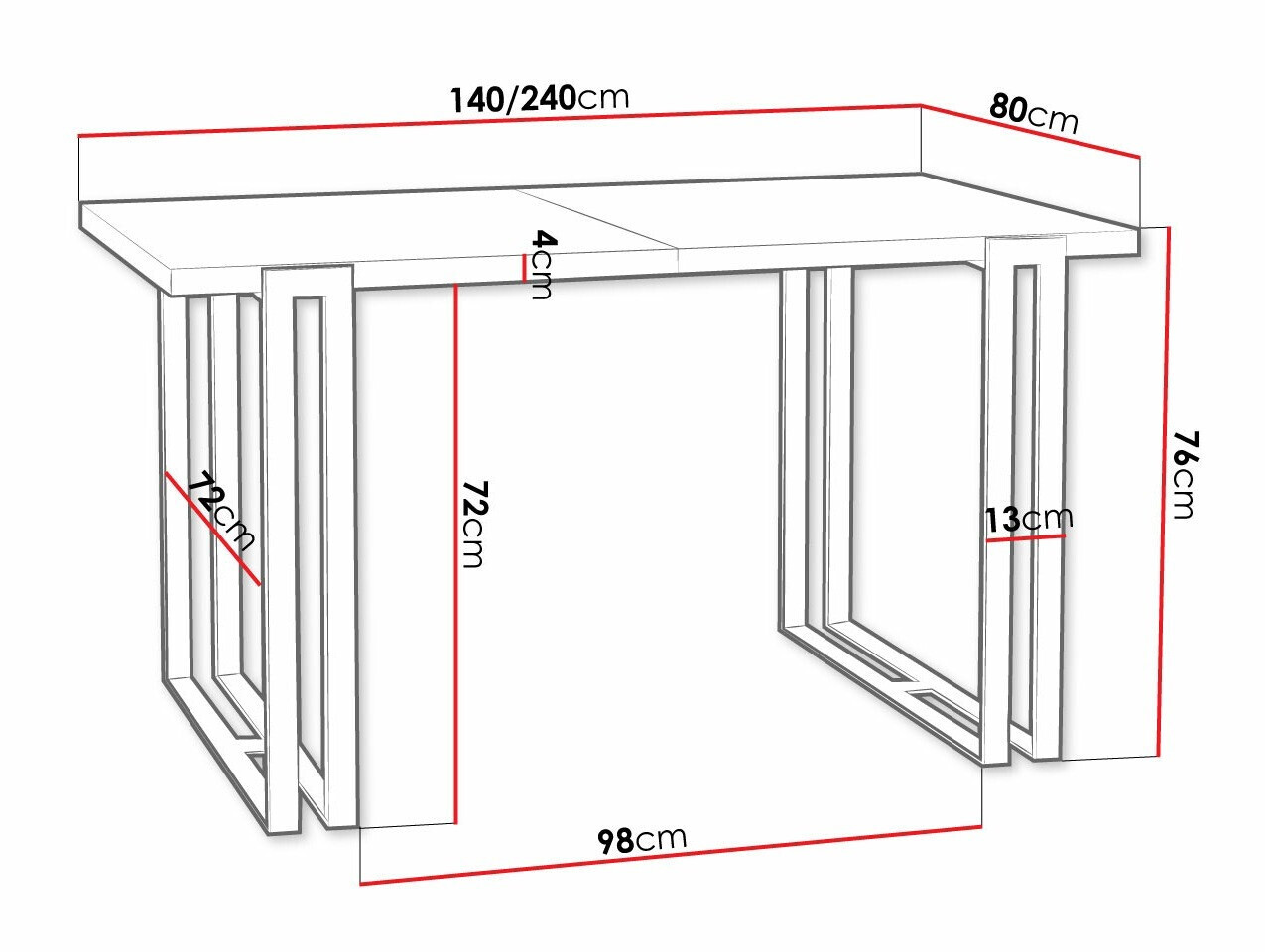 Asztal Comfivo Sors (Barna + Fekete)