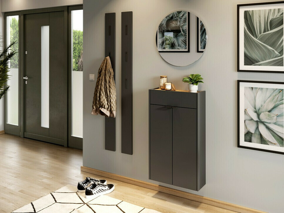 Cipőtároló Cirsale 101 (Grafit + Navarra tölgy)