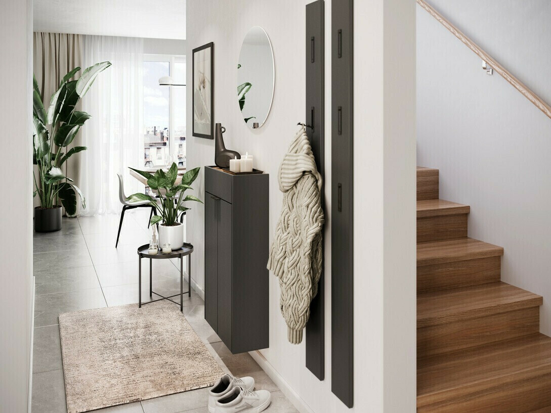 Cipőtároló Cirsale 101 (Grafit + Navarra tölgy)