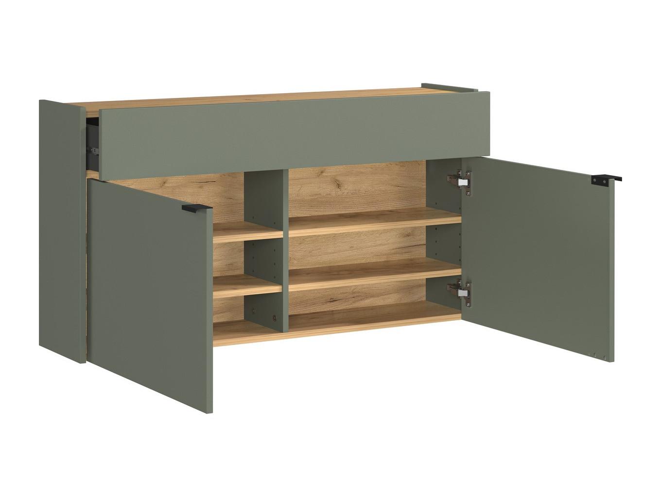 Cipőtároló Cirsale 102 (Poros zöld + Navarra tölgy)