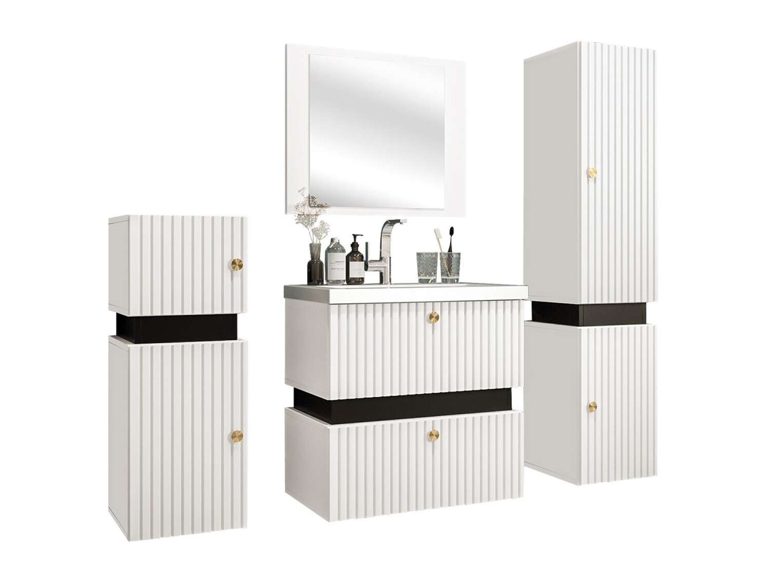 Fürdőszoba garnitúra Hartford K103 (Fehér + Fekete)