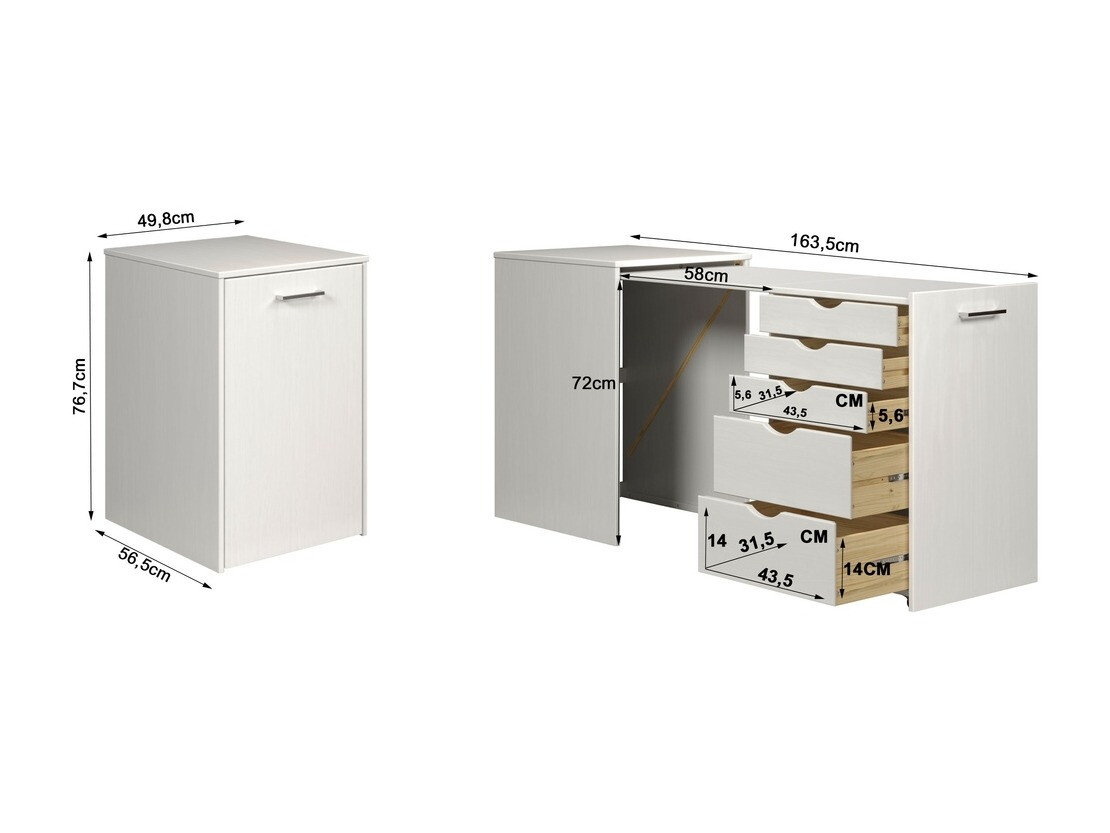 Íróasztal Indianapolis 123 (Fehér)