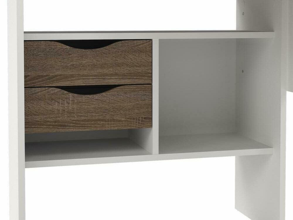 Sarok íróasztal Tustin 201 (Fehér + Triufel tölgy)