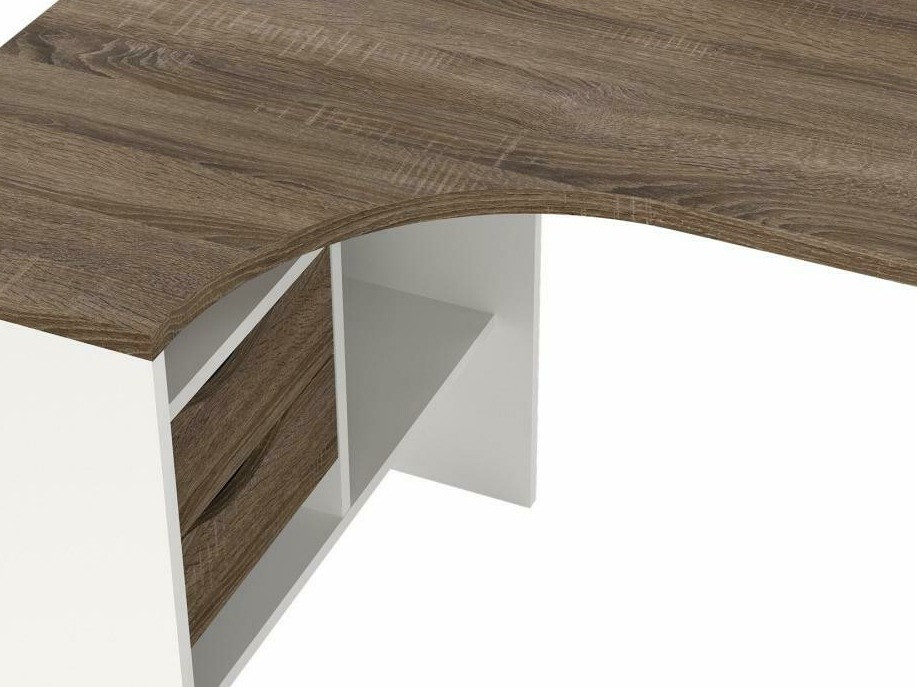 Sarok íróasztal Tustin 201 (Fehér + Triufel tölgy)