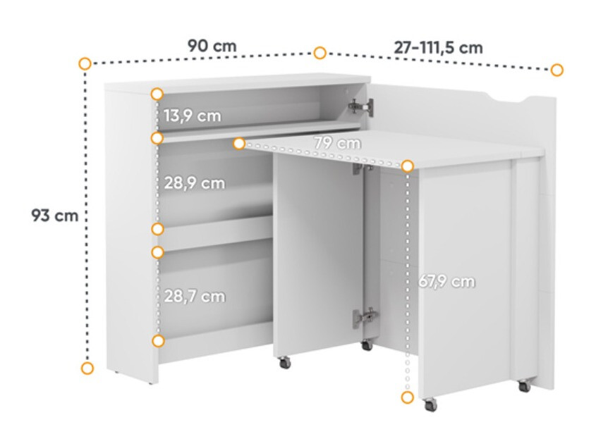 Sarok íróasztal Concept Pro Lenart II (Fehér)
