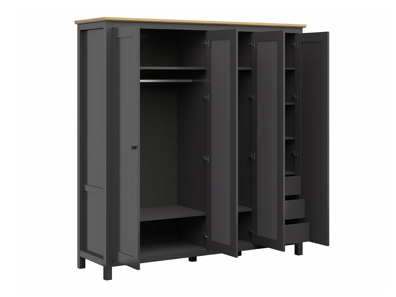 Gardróbszekrény Sordoro 133 (Grafit + Artisan tölgy)