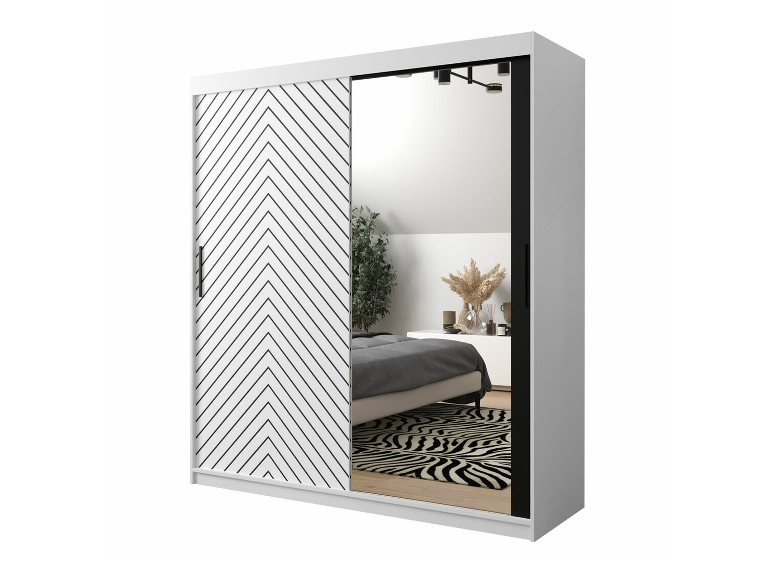 Gardróbszekrény Hartford 313 (Fehér + Fekete)