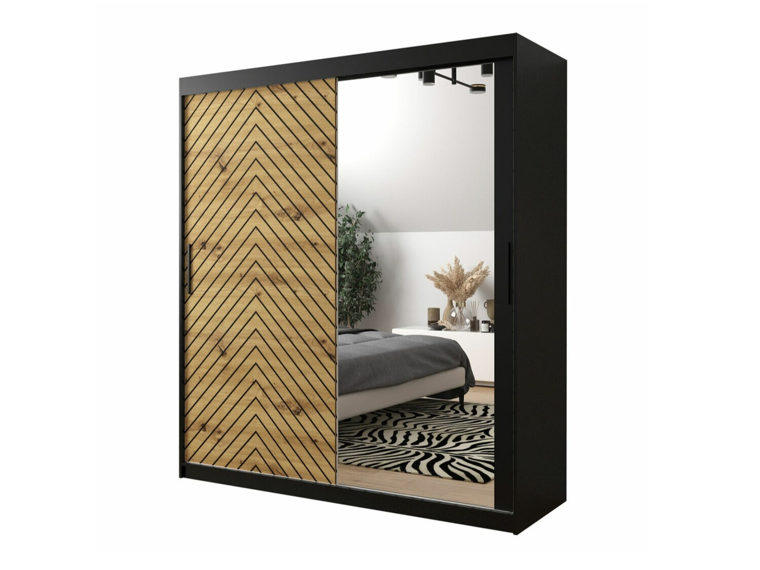 Gardróbszekrény Hartford 313 (Fekete + Artisan tölgy)