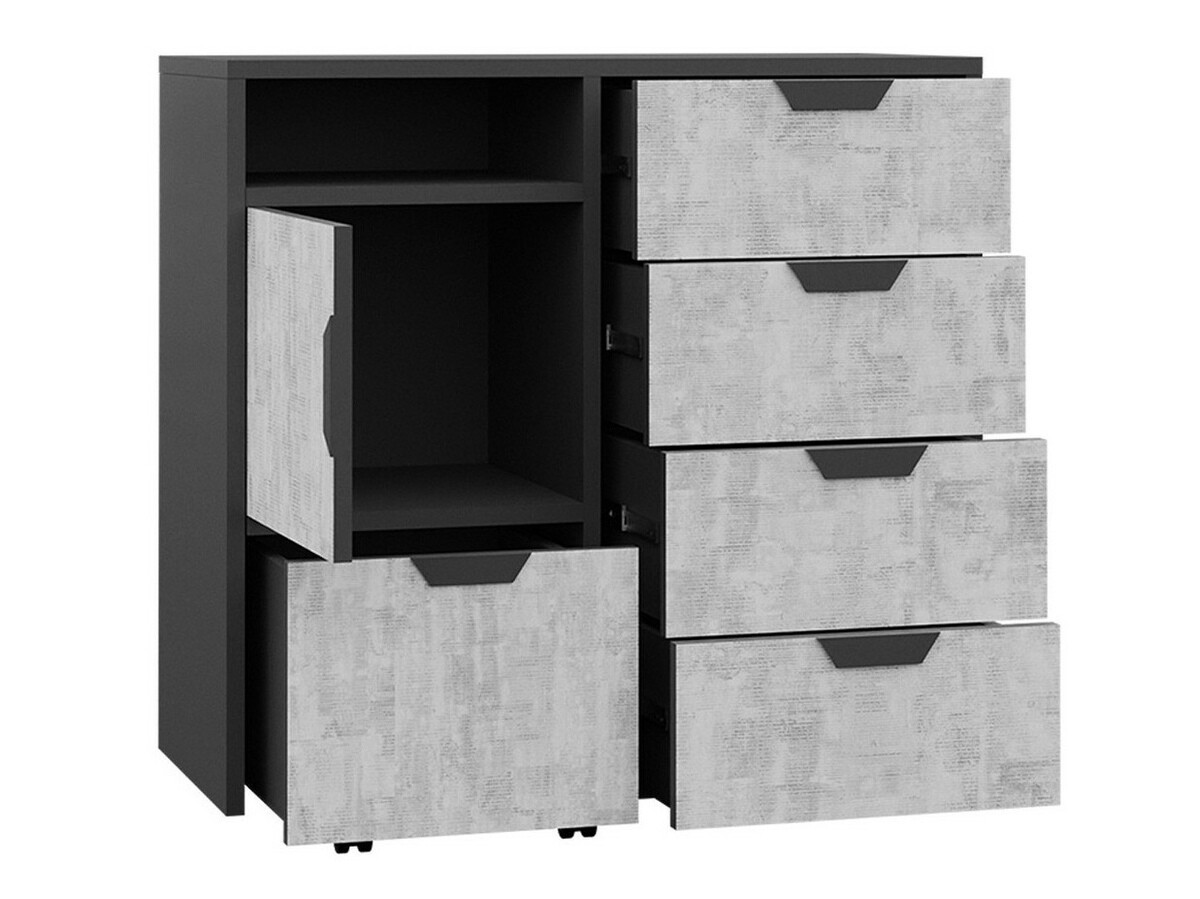 Bútorkészlet Tenmele 113 (Grafit + Riviera tölgy)