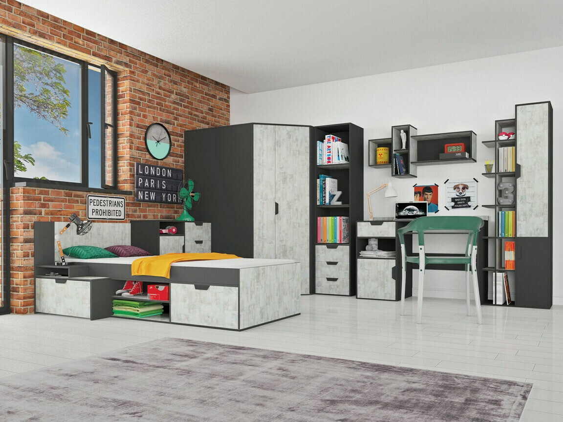 Könyvespolc Tenmele 103 (Szürke + Grafit)