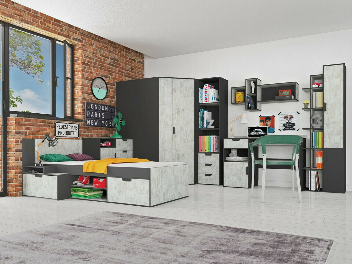 Könyvespolc Tenmele 105 (Szürke + Grafit)