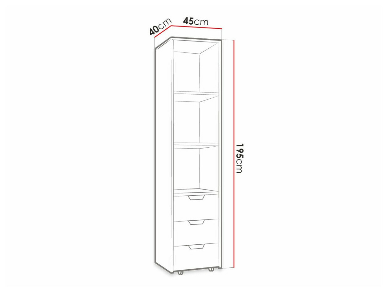 Könyvespolc Tenmele 105 (Szürke + Grafit)