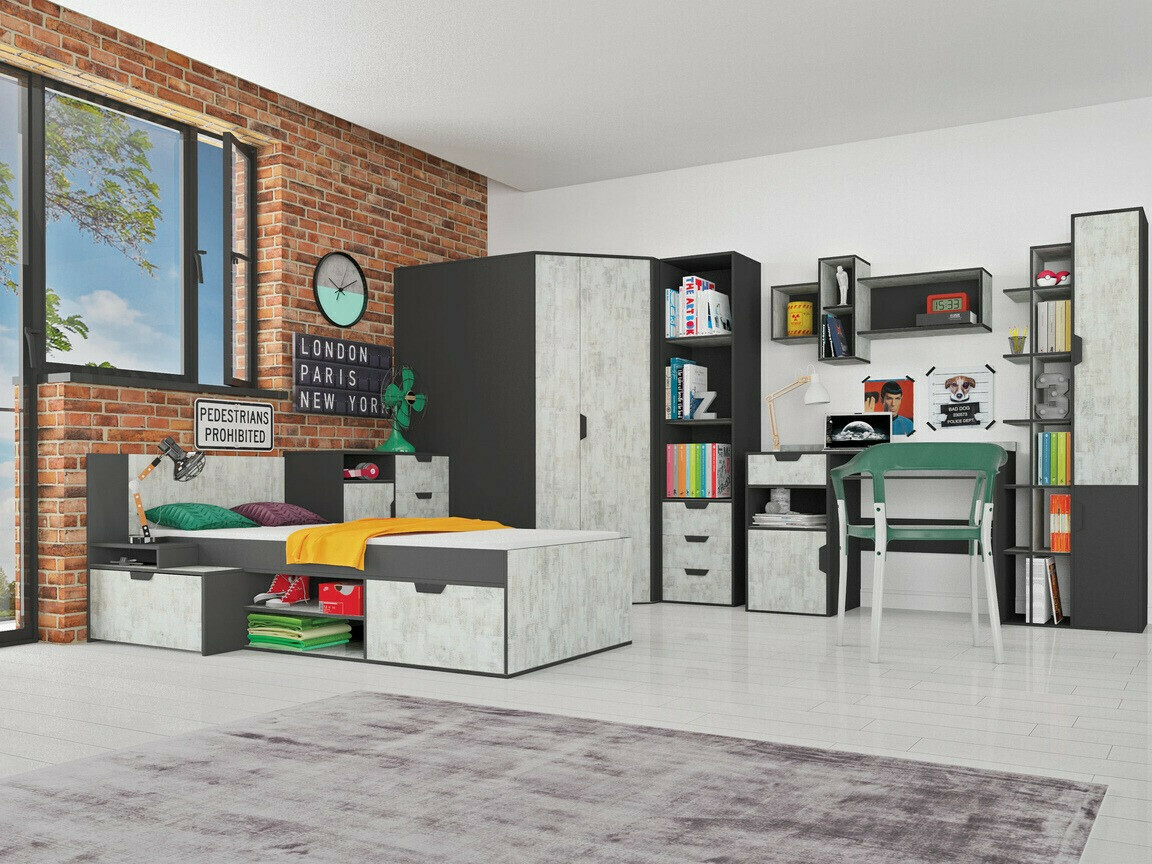 Komód Tenmele 107 (Szürke + Grafit)