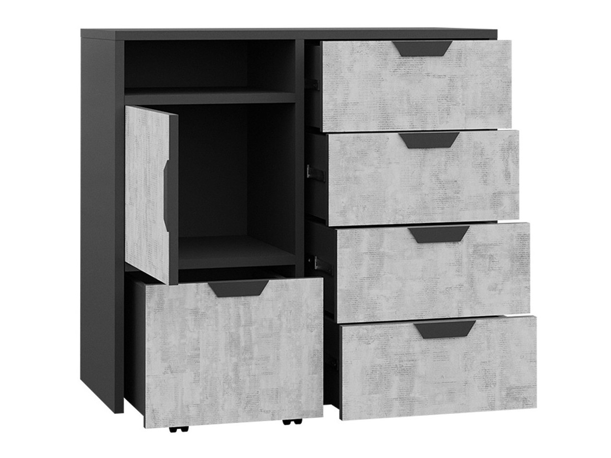 Komód Tenmele 107 (Szürke + Grafit)