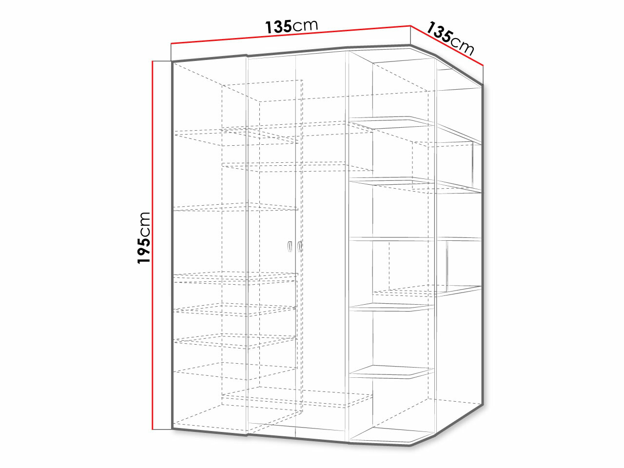 Sarokszekrény Omaha F129 (Grafit + Szürke)