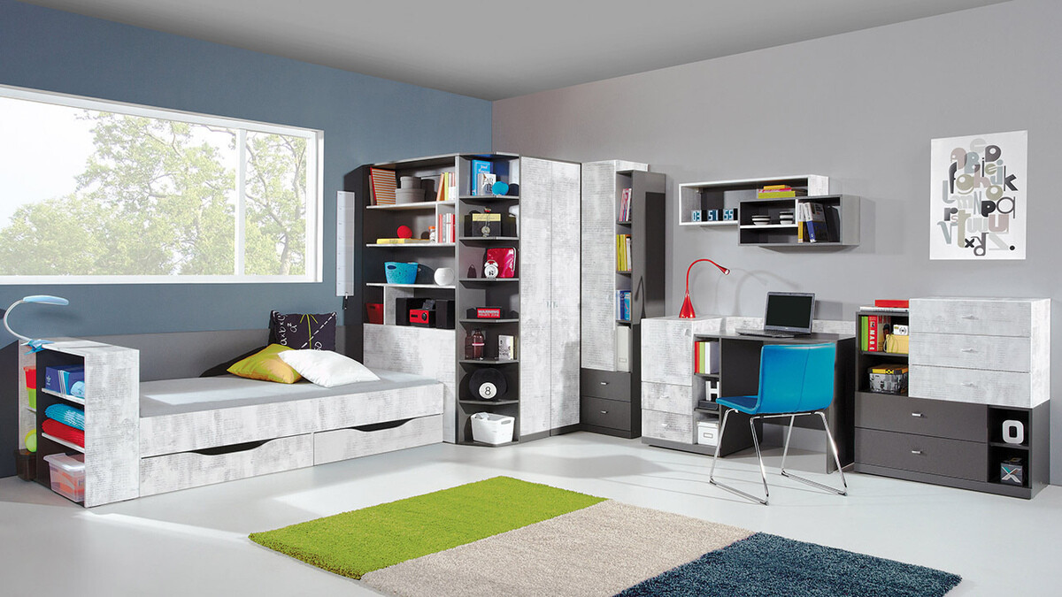 Sarokszekrény Omaha F129 (Grafit + Szürke)