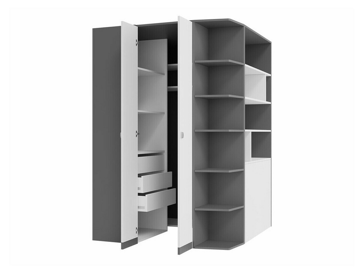 Sarokszekrény Omaha F129 (Grafit + Szürke)