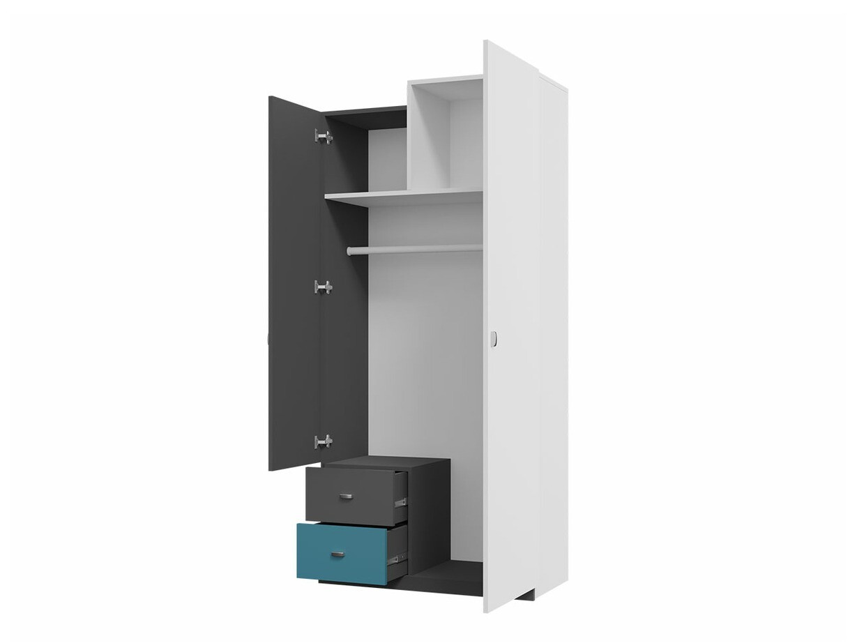 Gardróbszekrény Omaha F114 (Grafit + Szürke)